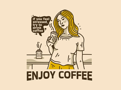 Enjoy coffee adipra std adpr std art logo branding design espresso illustration logo vector vintage art