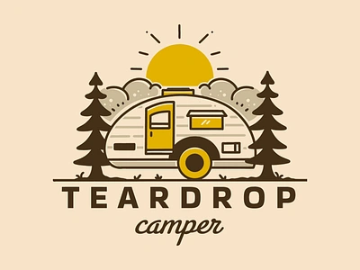 Teardrop camper adipra std adpr std art logo branding camp design illustration logo vector vintage art