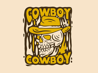 Skull cowboy adipra std adpr std art logo branding design graphic illustration logo vector vintage art