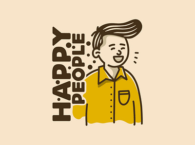 Happy people adipra std adpr std art logo branding cartoon design illustration logo vector vintage art