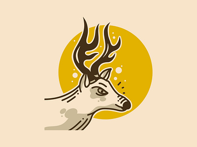 Moon deer adipra std adpr std art logo branding design illustration logo stag ui vector vintage art