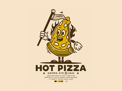 Hot Pizza adipra std adpr std art logo branding design illustration logo restaurant vector vintage art