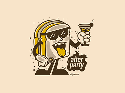 After party adipra std adpr std art logo branding delicious design illustration logo vector vintage art