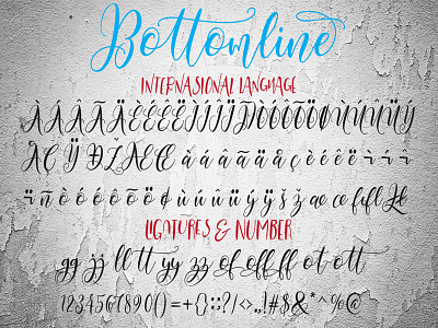 Bottomline8 design font script typography