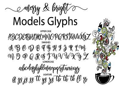Merry Bright6 design font script typography