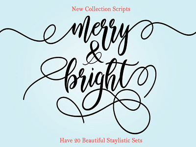 Merry Bright1 design font script typography