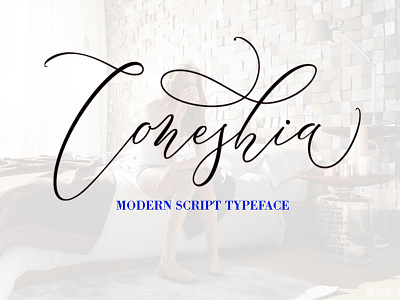 Coneshia design font script typography