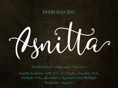 Asnitta design font script typography