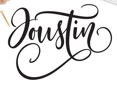 Joustin branding design font illustration logo script type typography web website