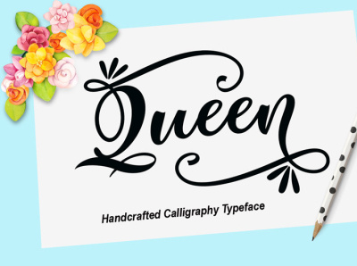 Queen Fonts design font script type typography