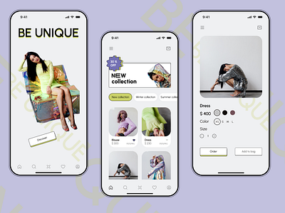 Shopping mobile app design