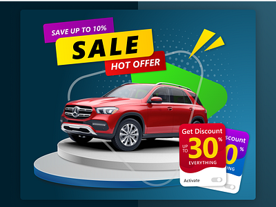 Automotive Website Banner Element automotive baner coupon discount posting promo slider social media banner social post