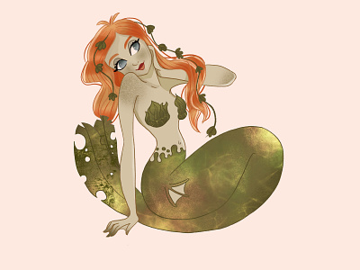 mermaid character design digital painting illustration mermaid