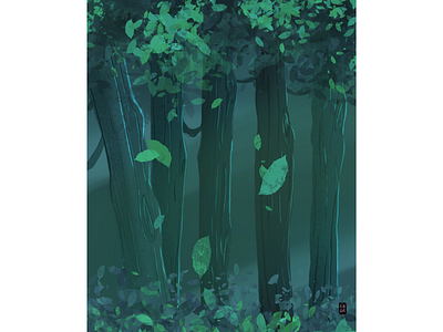 Forest concept art digital painting forest illustration procreate