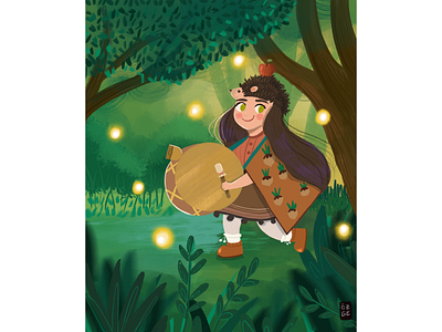 Little Girl character design children book digital painting illustration