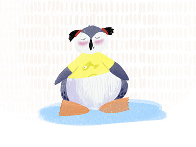 Baby penguen character design children book digital painting illustration procreate