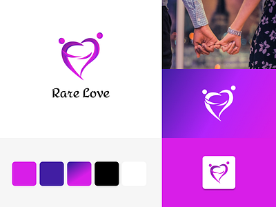Rare love logo design and icon design