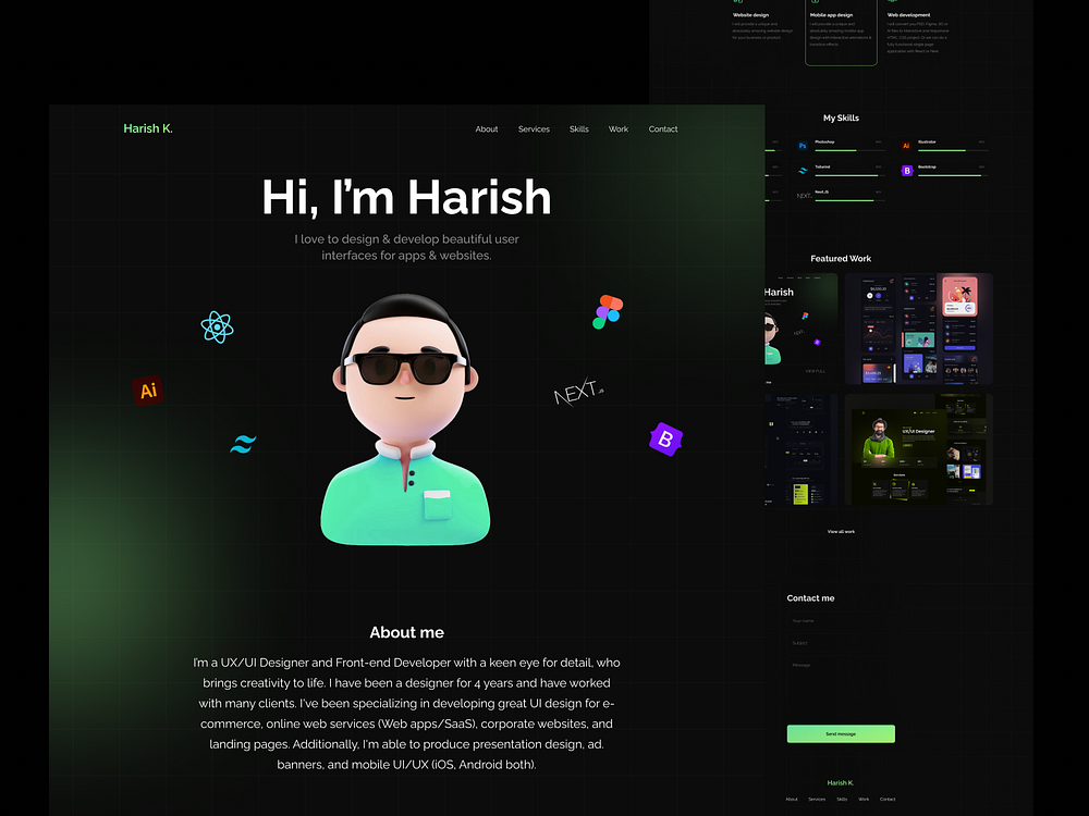 Modern Portfolio Website designs, themes, templates and downloadable