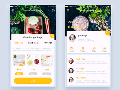 My food APP by Yuanxu on Dribbble