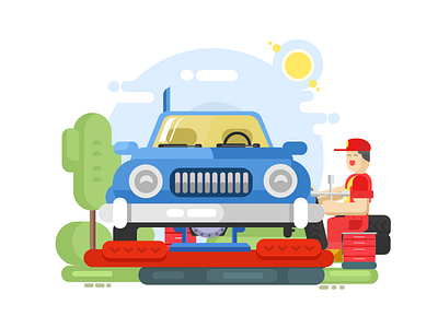 This is a closed car illustrations,