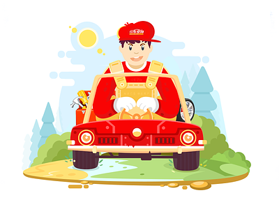 This is a closed car illustrations