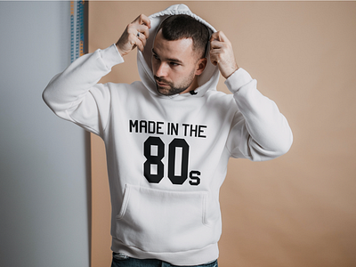 Made in the 80s Hoodie Design branding clothing design design graphic design minimalist design product design shirt design tshirt design