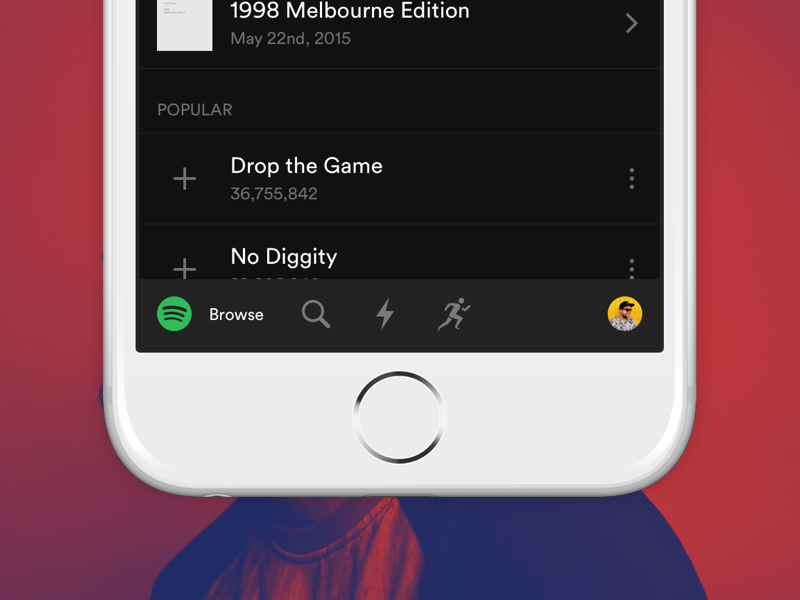 Spotify for iPhone redesign #01 by Sergio Ruiz on Dribbble