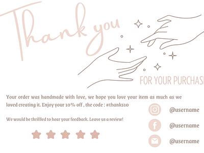 Soft Pink Thank You Card