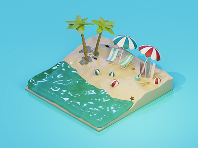 Playa 3d blender blender3d graphic design illustration