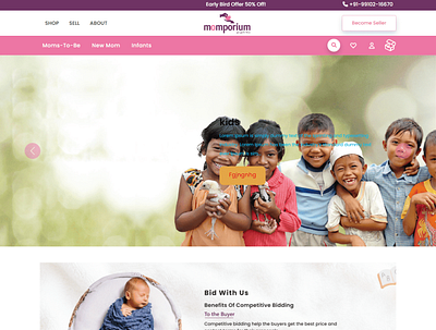 Momporium - buy & sell baby projects baby product buy sell design ecommerce homepage products website