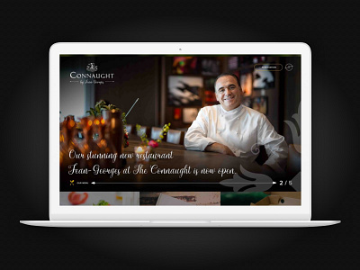 Connaught Restaurant By Jean Georges Concept. color food gold landing party product restaurant store ui ux web website