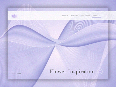 Flower Inspiration Landing Page background flower motion natural purple site texture transition ui web