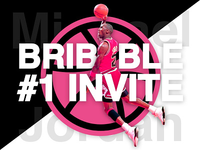 Michael Jordan 1 Dribbble Invite bribbble concept giveaway interface invite man ui