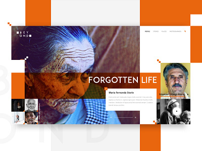 Beyond - Forgotten Life design experience home new people photography storie ui user ux web website