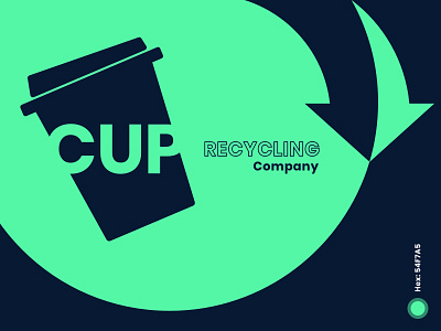 Cup Recycling Company Corporate Identity arrow branding coffee cup green landing ui