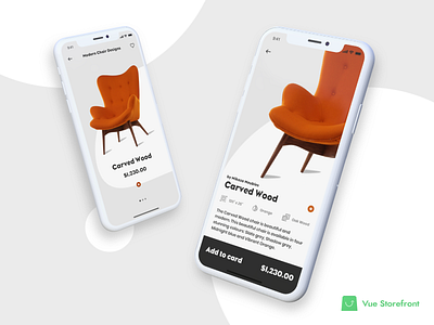 Luxury Furniture Store PWA app chair clean design ecommerce furniture store orange pwa shop ui ux web website white