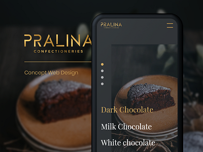 Pralina Concept Web Design adobe photoshop adobe xd chocolate concept design interface design minimal mobile ui pralina typogaphy ui ux web design website