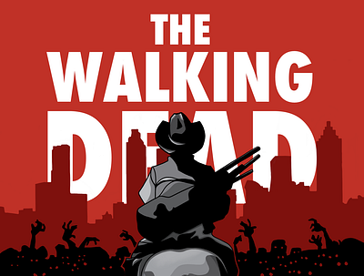 The Walking Dead 🧟🔫👮‍♂️ 2dillustration character design dead digital illustration drawing horse illustration man procreate app red thewalkingdead twd