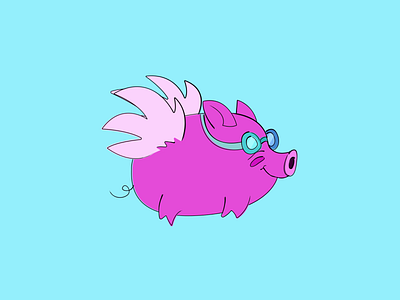 Flying Pig 🐷 adobe after effects adobe illustrator animation drawing fly illustration pig vector