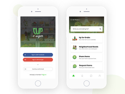 Food sharing App design cuposugar food ios request sharing ui ux