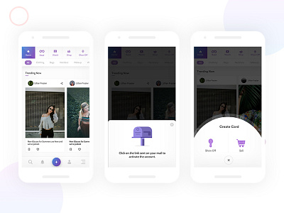 Fashion/Lifestyle application fashion lifestyle purple shopping ui