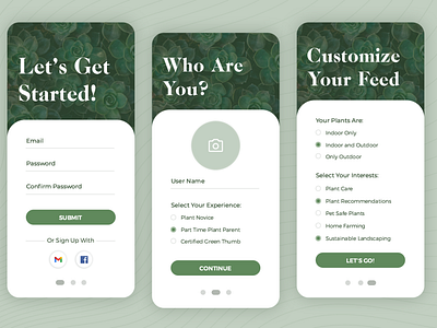 Plant App Sign Up Flow