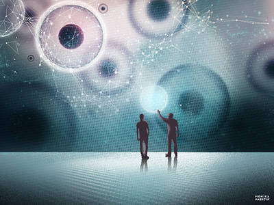 Molecular Space biology cells cosmos digital art digital illustration people