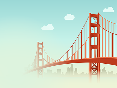 Golden Gate Bridge bridge fog francisco gate golden illustration san wallpaper