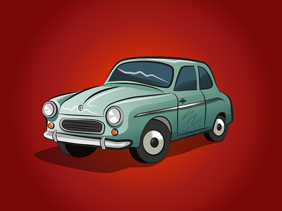 Retro car beetle bug fso warszawa illustration old car retro socialism trabant