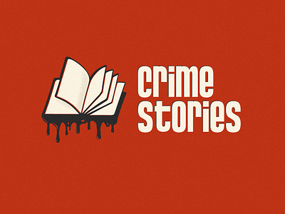 Crime Stories blood book crime logo stories