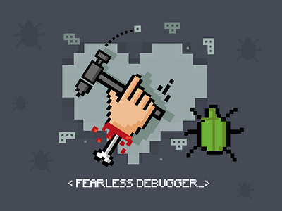 Fearless Debugger bug cursor debugger icon illustration tetris