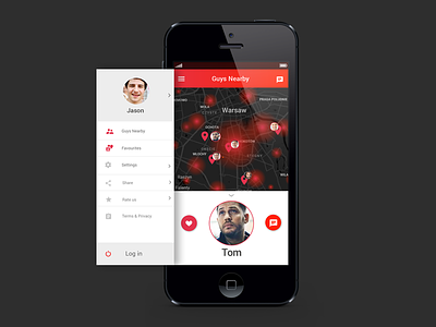 Fever App Screen app appdesign dating app guy map mobile app user user account