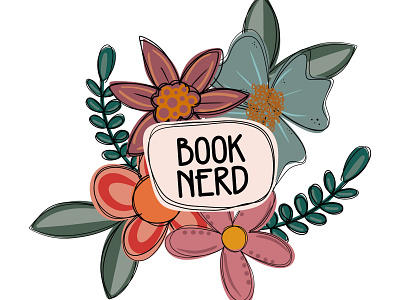 Book Nerd Sticker books design graphic design illustration