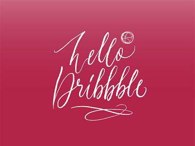Hello Dribbble art artwork banner calligraphy card celebration chalk design gift greeting illustration minimal modern